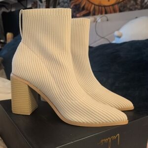 Elegant Cream Ankle Boots